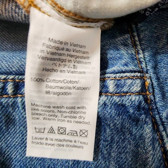 Euc Madwell Rigid Denim A-Line Mini Skirt in Lakeline Wash: Eco Edition Size 26 - Picture 10 of 11